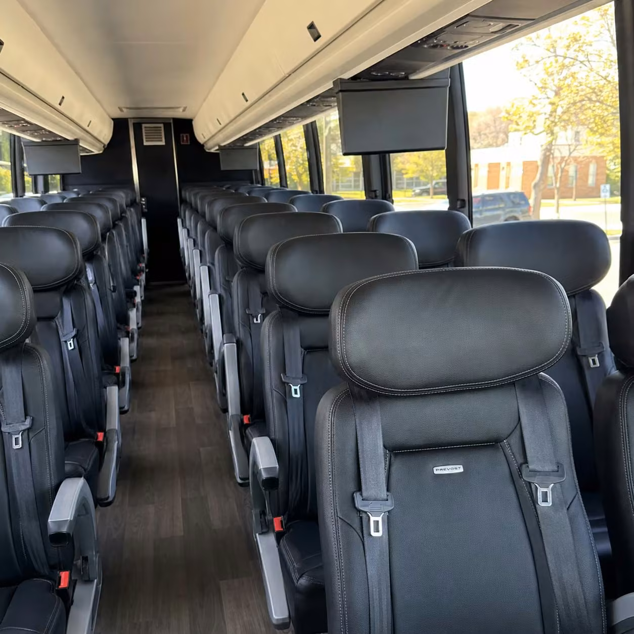 56 passenger charter bus interior